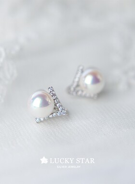 LUCKYSTAR仿日本akoya珍珠耳夹