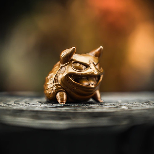 博物志原创｜蛙星球系列牛蛙牛蛙茶宠手把件潮玩牛蛙模型爬宠摆件