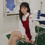衬衫+丝绒吊带两件套2D115-282-P65-K138，女装连衣裙，2D115