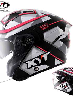 意大利KYT摩托车半盔冬季头盔男女士双镜片赛道盔半覆式轻便四季