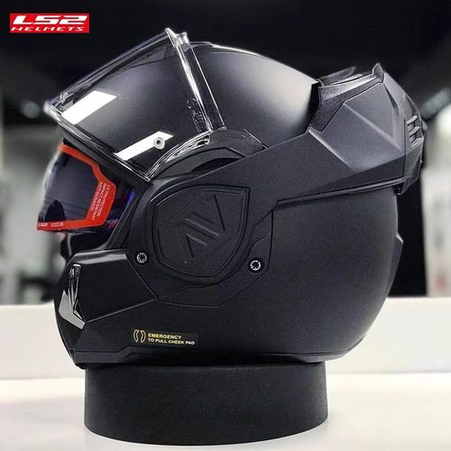 ls2后空翻双镜片冬季摩托车头盔