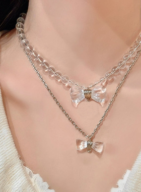 高定~甜酷风蝴蝶结项链时尚爆款
