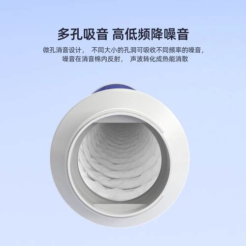 新款新风消音管风管TPV软管中段消音消音器通用管道风机消音包邮