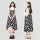 KEIKO 甜系小猫满印背带连衣裙春夏复古宽松减龄显瘦中长款 吊带裙