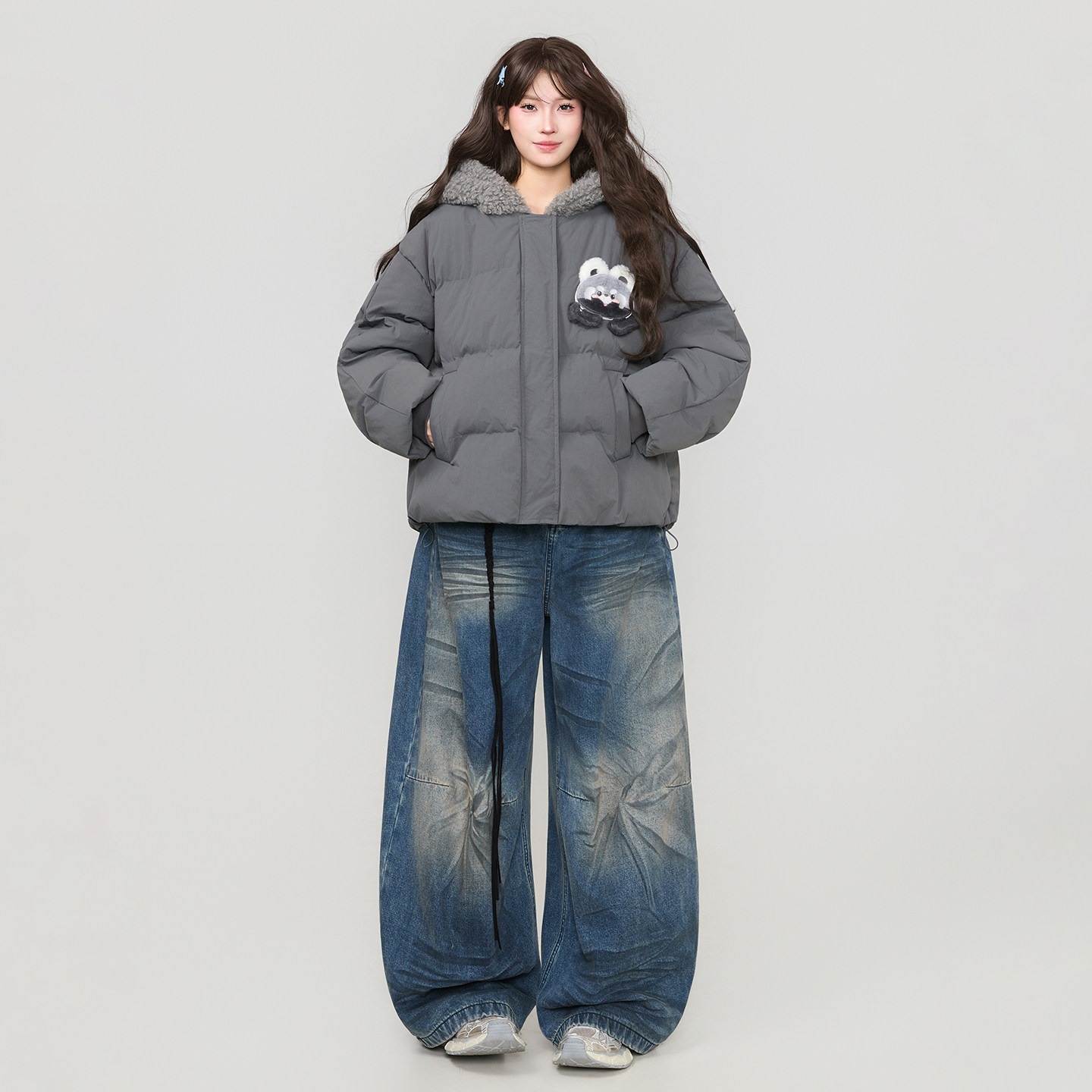 KEIKO可爱树袋熊连帽棉服棉袄