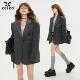 通勤休闲松弛宽肩小西服套装 外套25新款 高级感廓形灰色西装 KEIKO
