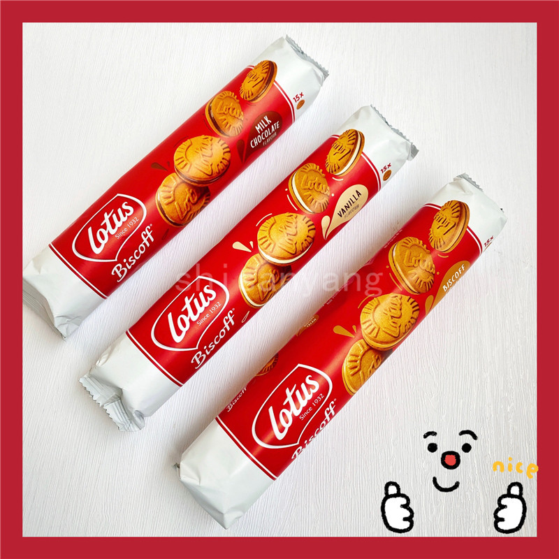 Lotus和情比利时进口巧克力焦糖夹心饼干150g 15片休闲零食酥脆饼
