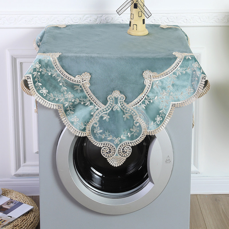 유럽 ??스타일 수 놓은 직물 세탁기 TV 소형 냉장고 침대 옆 테이블 범용 커버 천 먼지 커버 다목적 커버 천