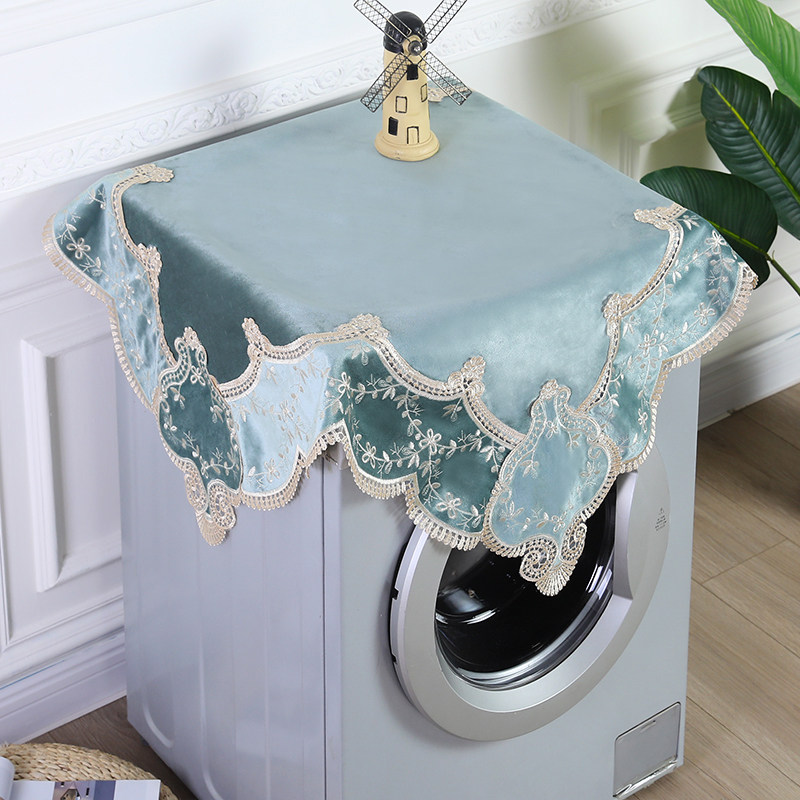 유럽 ??스타일 수 놓은 직물 세탁기 TV 소형 냉장고 침대 옆 테이블 범용 커버 천 먼지 커버 다목적 커버 천