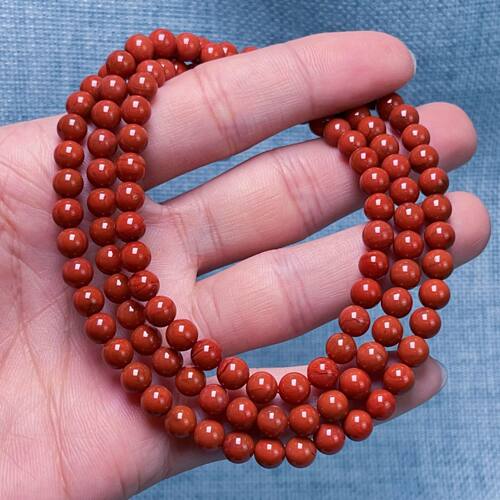 04F76凉山瓦西料南红原矿柿子红多圈手串多样性发货
