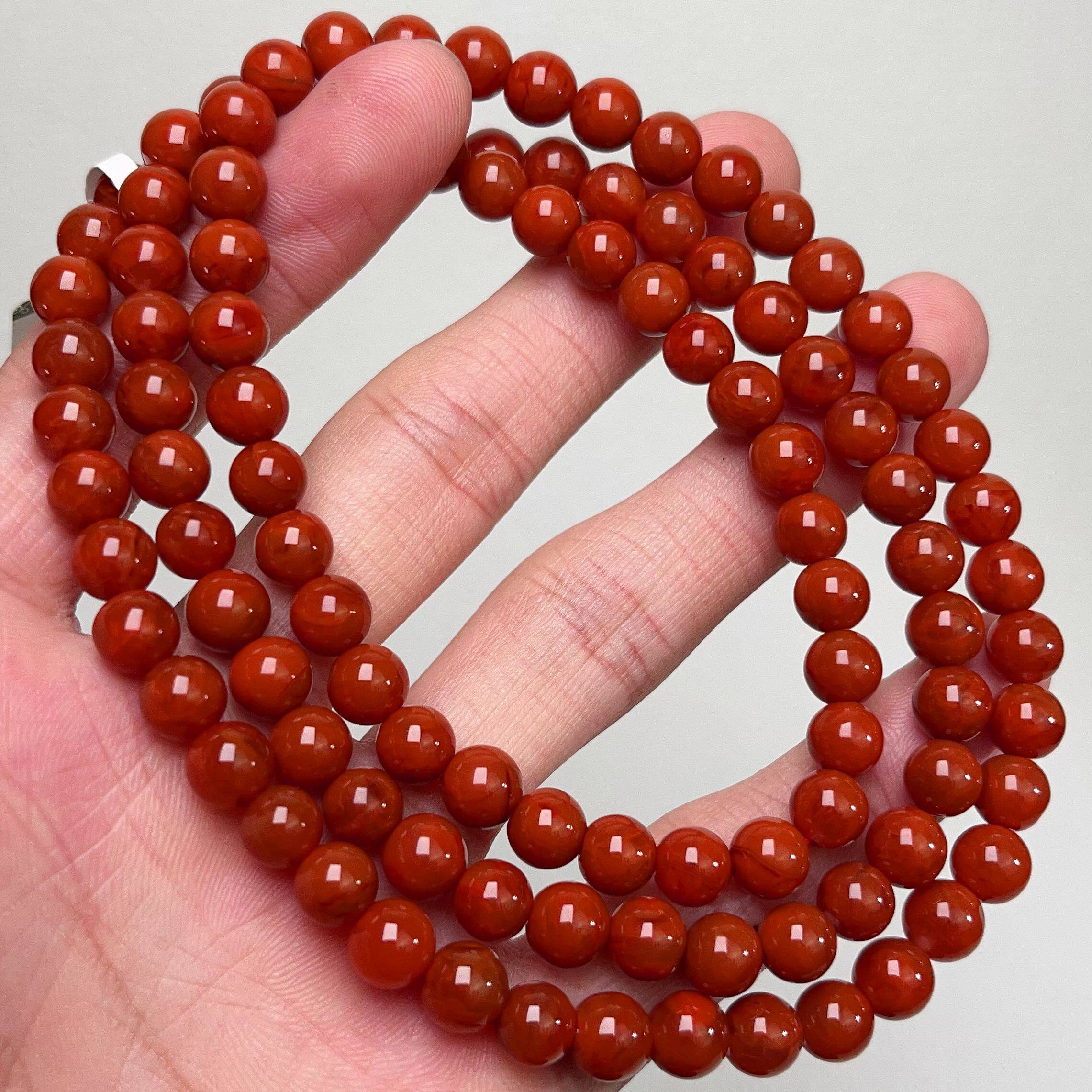 657C73凉山瓦西料南红柿子锦火焰多圈手串