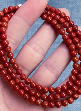 04C06凉山瓦西料南红原矿柿子锦火焰多圈手串