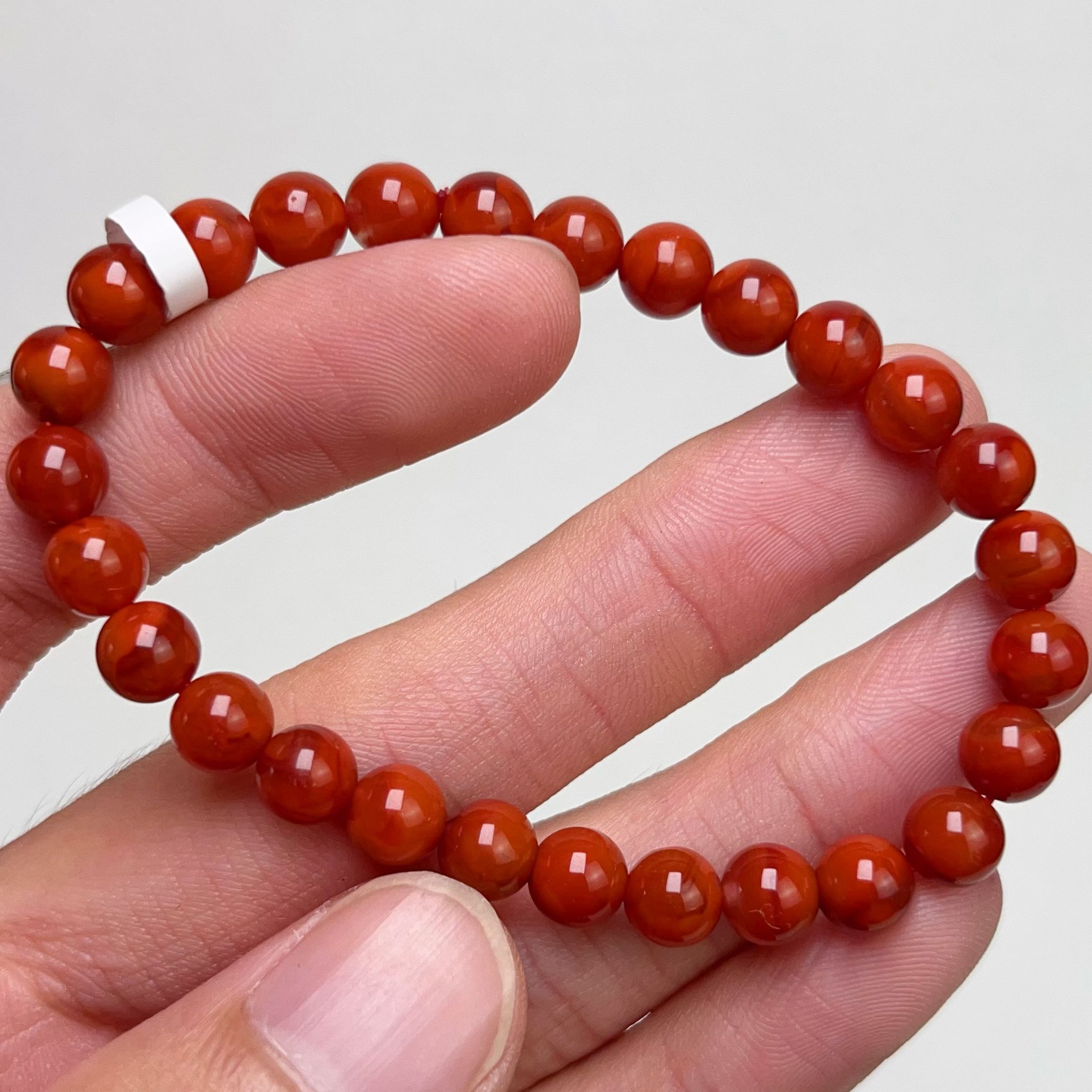 236F85凉山瓦西料南红柿子红单圈手串