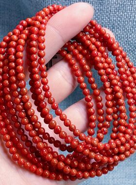 06F109凉山瓦西料南红原矿柿子锦红多圈手串多样性发其一