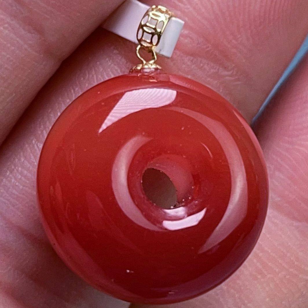 118C43-1四川凉山南红瓦西玫锦红平安扣吊坠,饰品/流行首饰/时尚饰品新,颈饰,淘宝优惠券,粉丝福利购,淘宝优惠卷