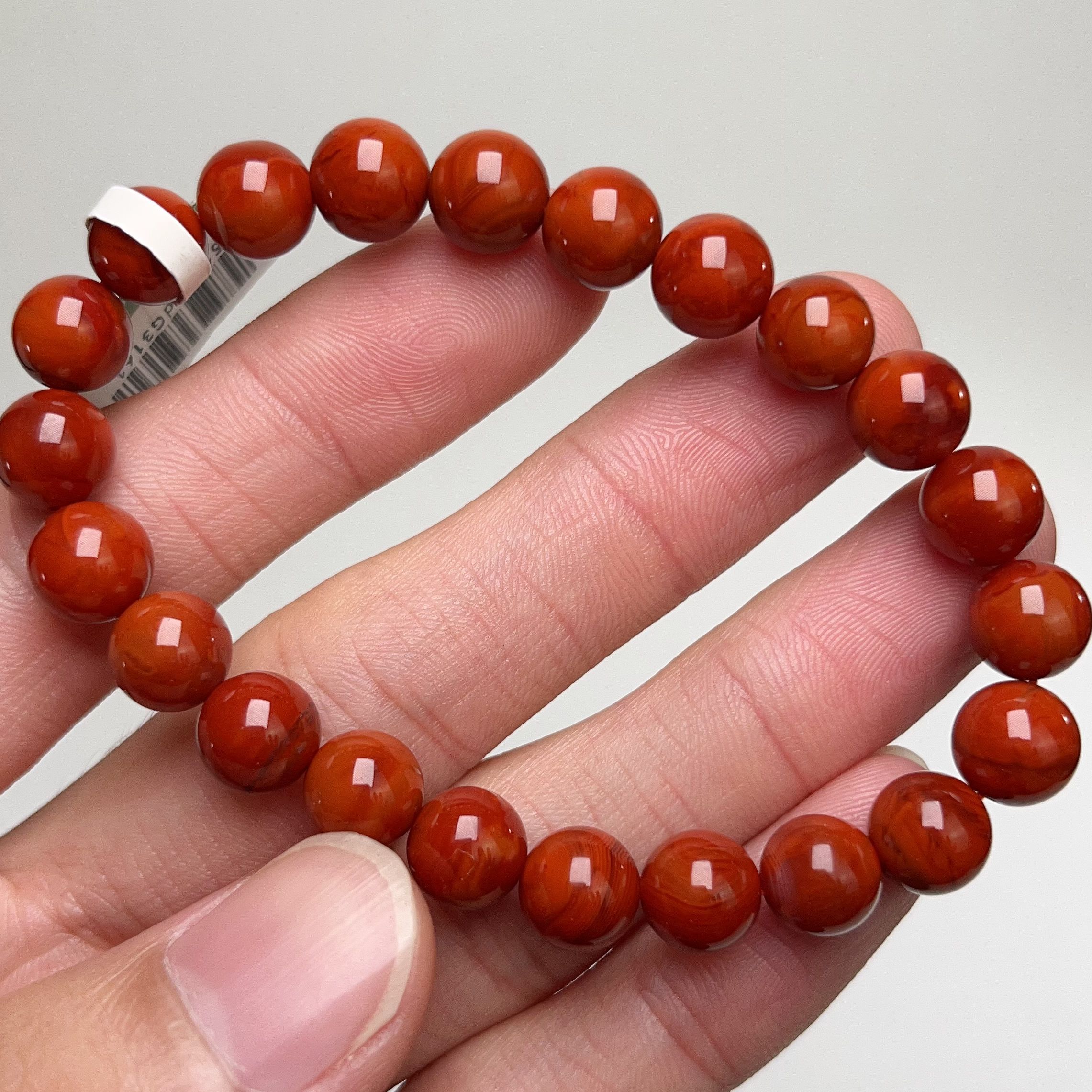 601C48凉山瓦西料南红双色锦红单圈手串