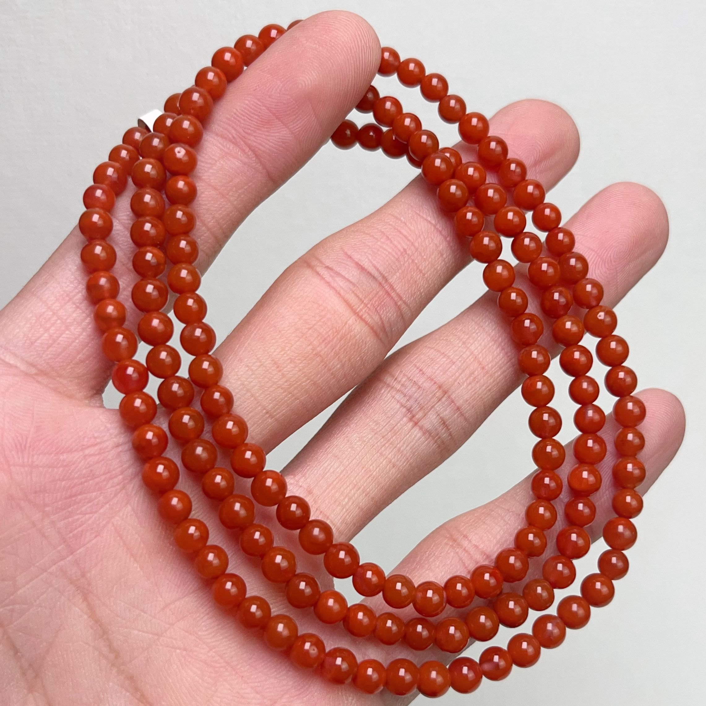 136A8凉山瓦西料南红柿子红多圈手串
