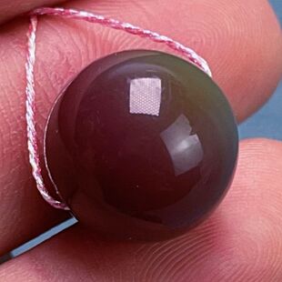 06C64凉山原矿高品质盐源西瓜色玛瑙圆珠吊坠