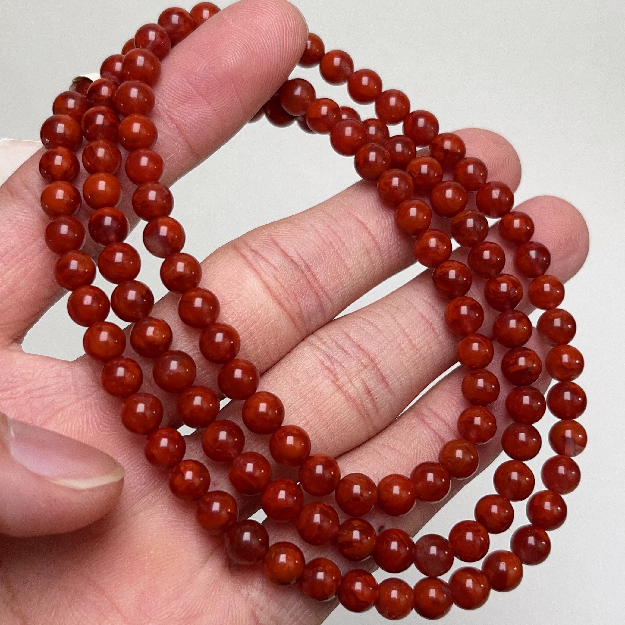 409A14凉山瓦西南红牛血火焰多圈手串项链