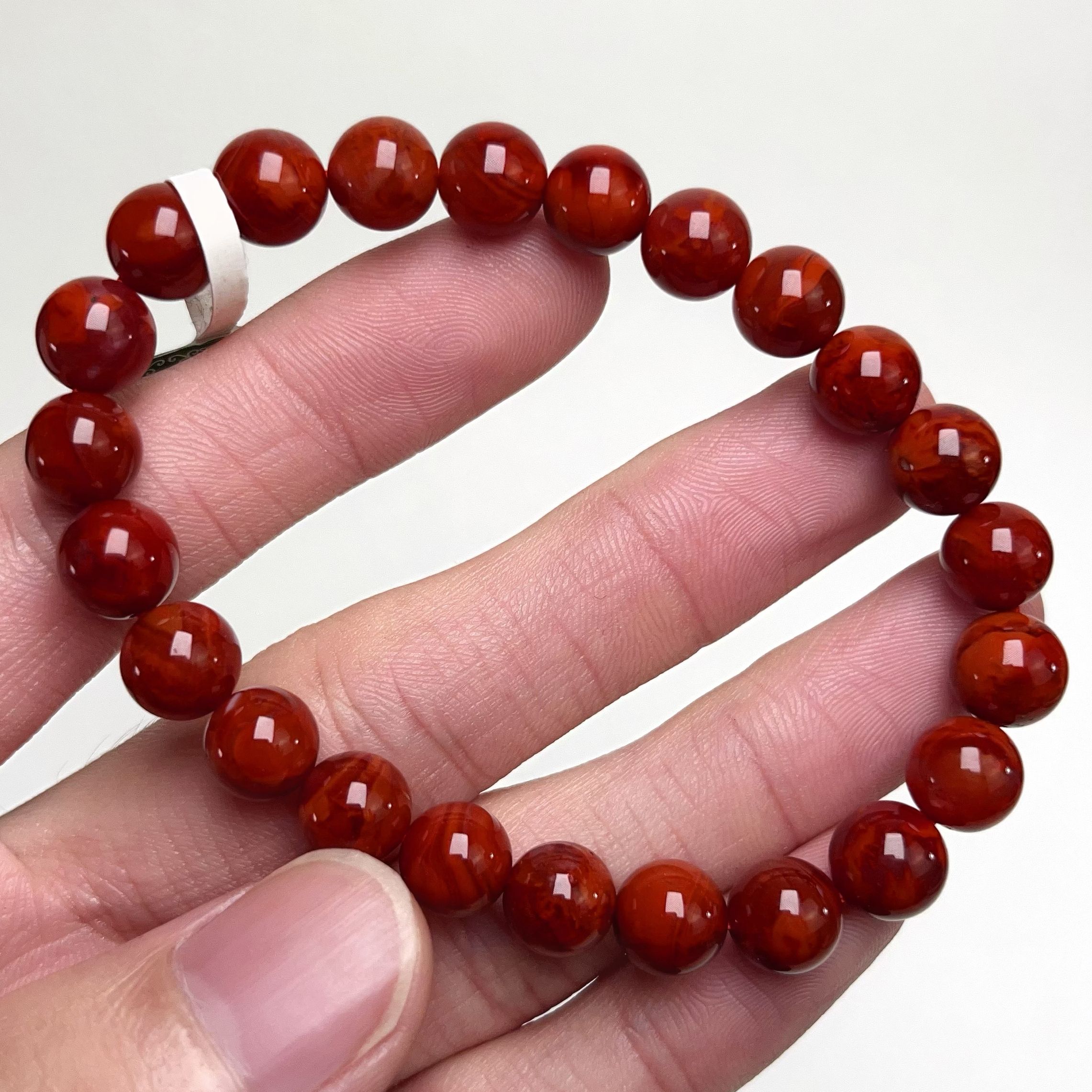 904C48凉山瓦西料南红柿子玫锦红单圈手串