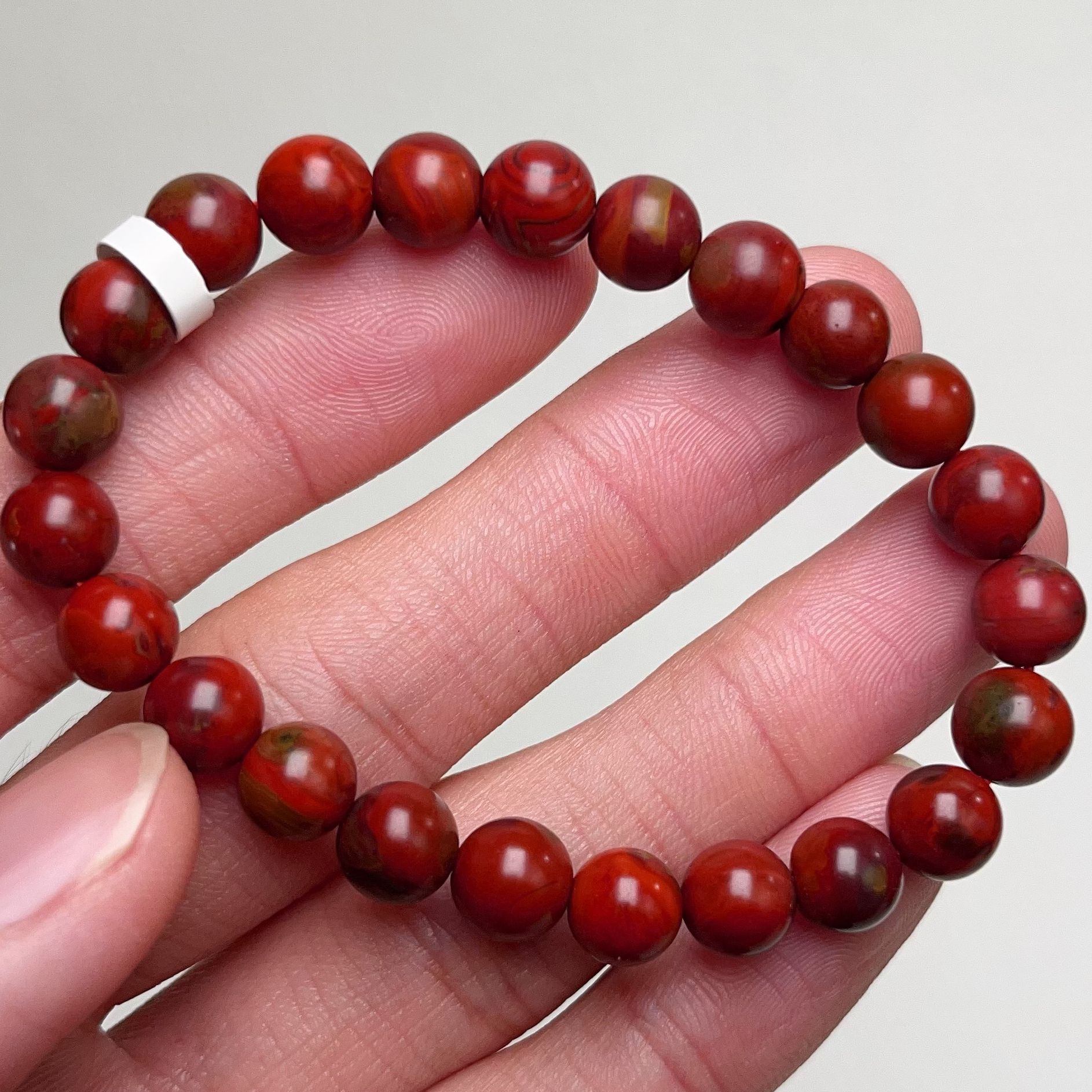 4098A01凉山九口料南红鸡血红包浆单圈手串