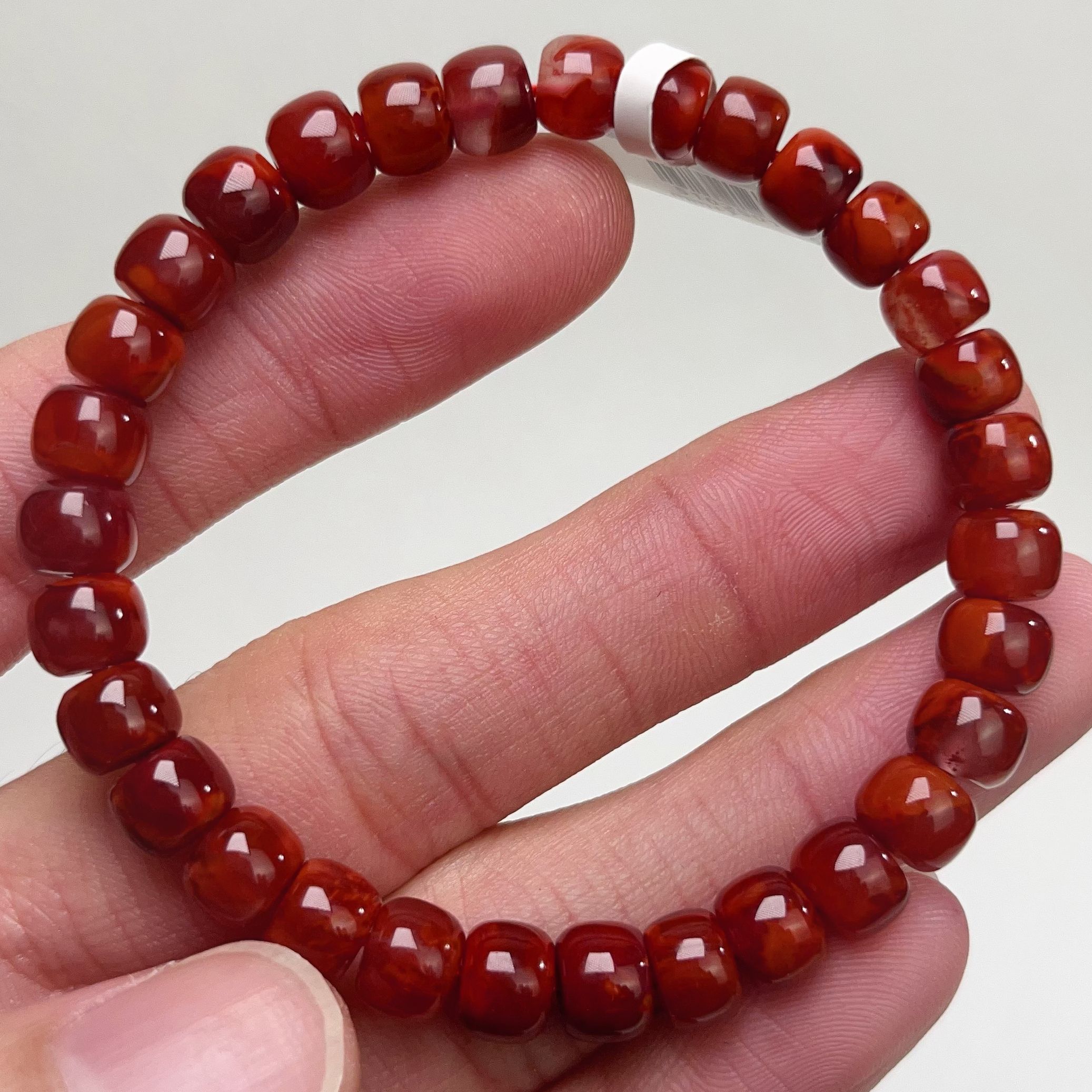 219F91凉山瓦西料南红双色火焰单圈手串多样性发其一