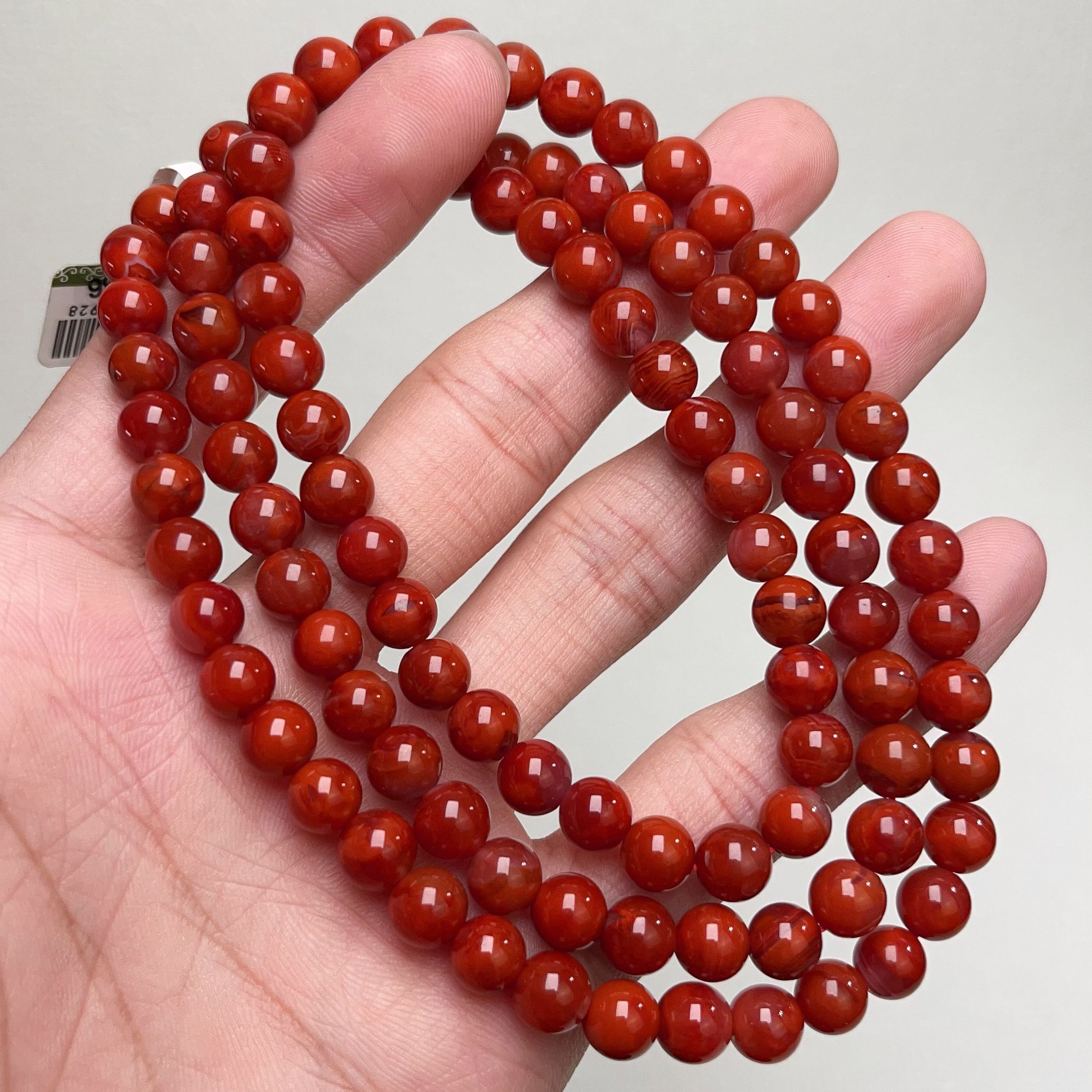 206A41凉山瓦西料南红锦红牛血红多圈手串项链