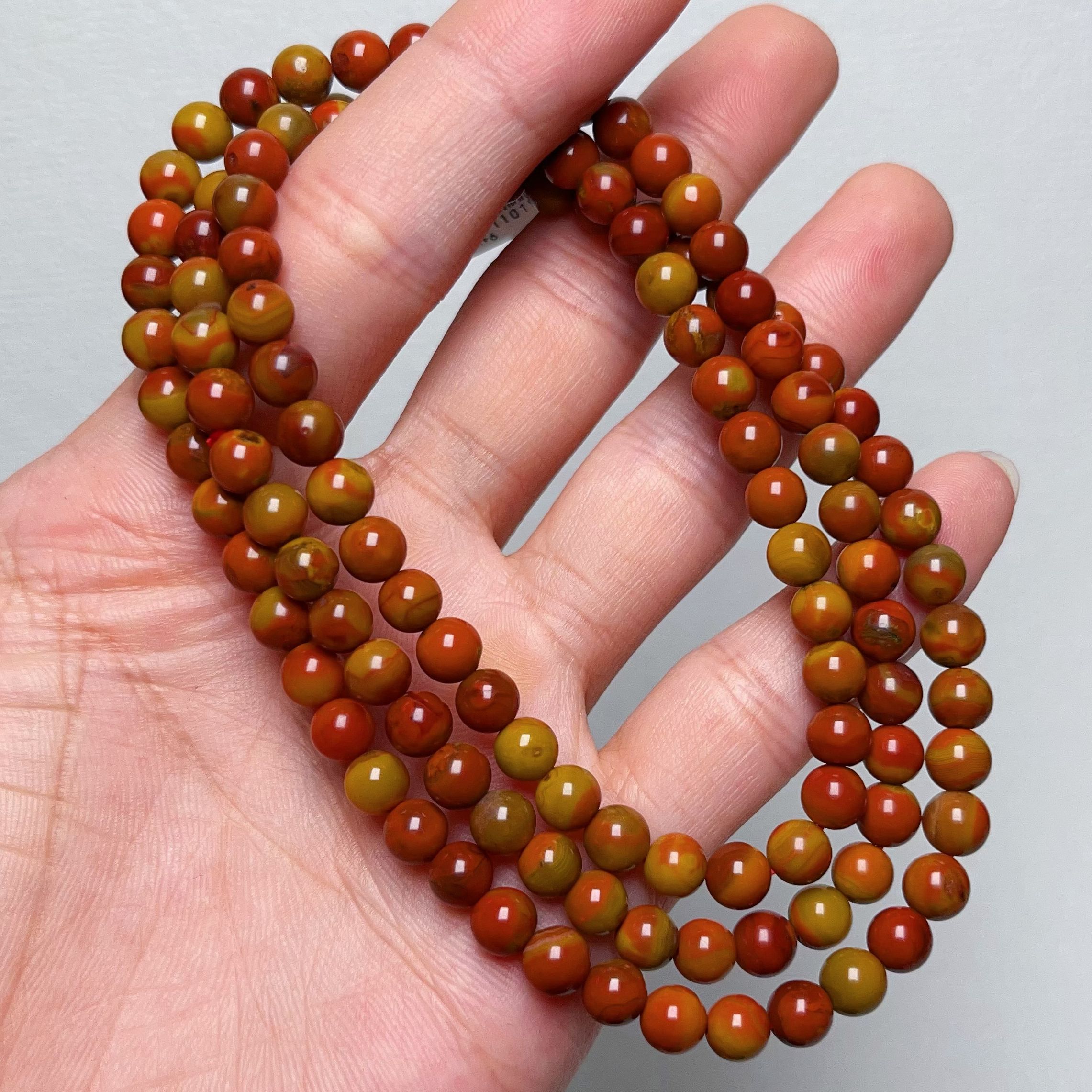 349C09大山包南红包浆三彩包浆多圈手串项链