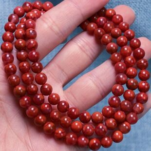 01C49凉山瓦西料南红柿子锦火焰多圈手串