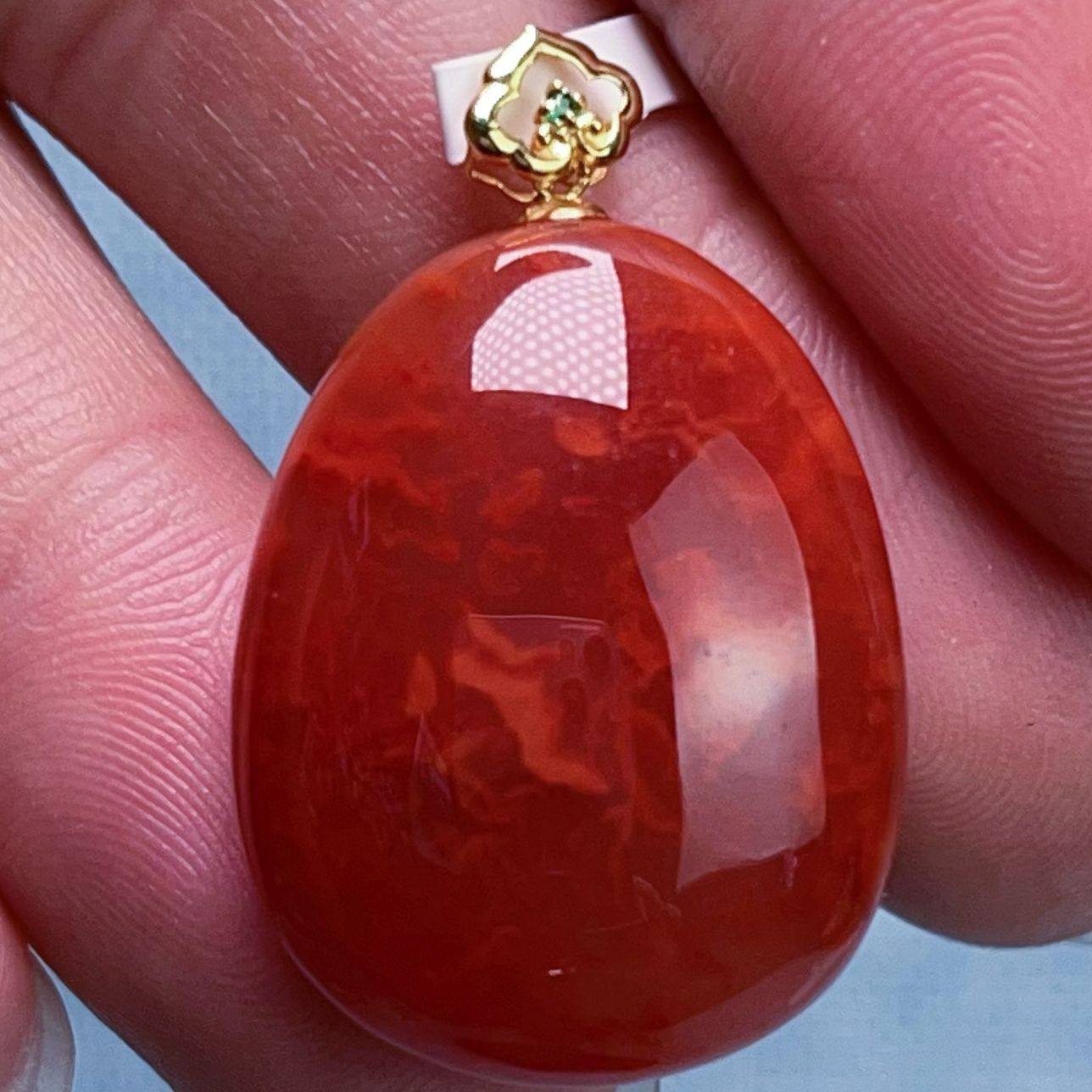 24C61四川凉山南红老瓦西柿子锦火焰水滴吊坠,饰品/流行首饰/时尚饰品新,颈饰,淘宝优惠券,粉丝福利购,淘宝优惠卷