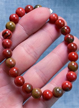 309F104大山包原矿包浆南红红黄包浆单圈手串