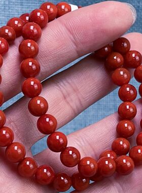 506A40凉山瓦西料南红柿子锦单圈手串多样性发其一