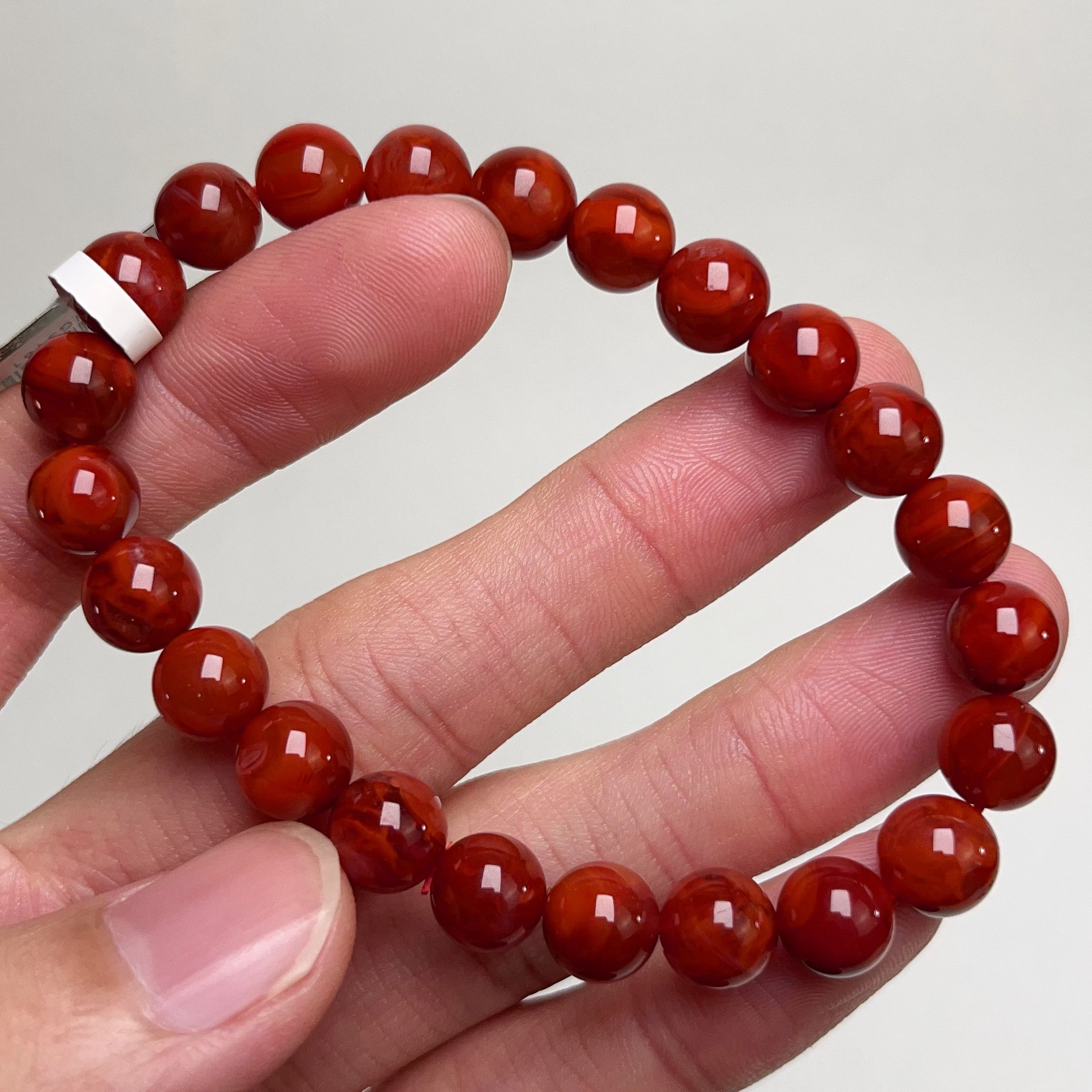 137A50凉山南红瓦西料玫锦红玉化单圈手串 多样性发其一