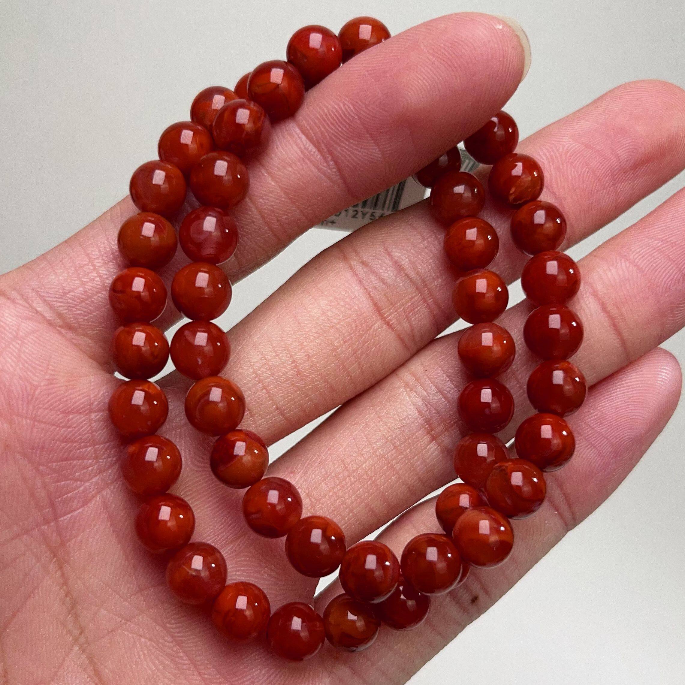 056C53凉山瓦西料南红柿子锦火焰单圈手串多样性发其一