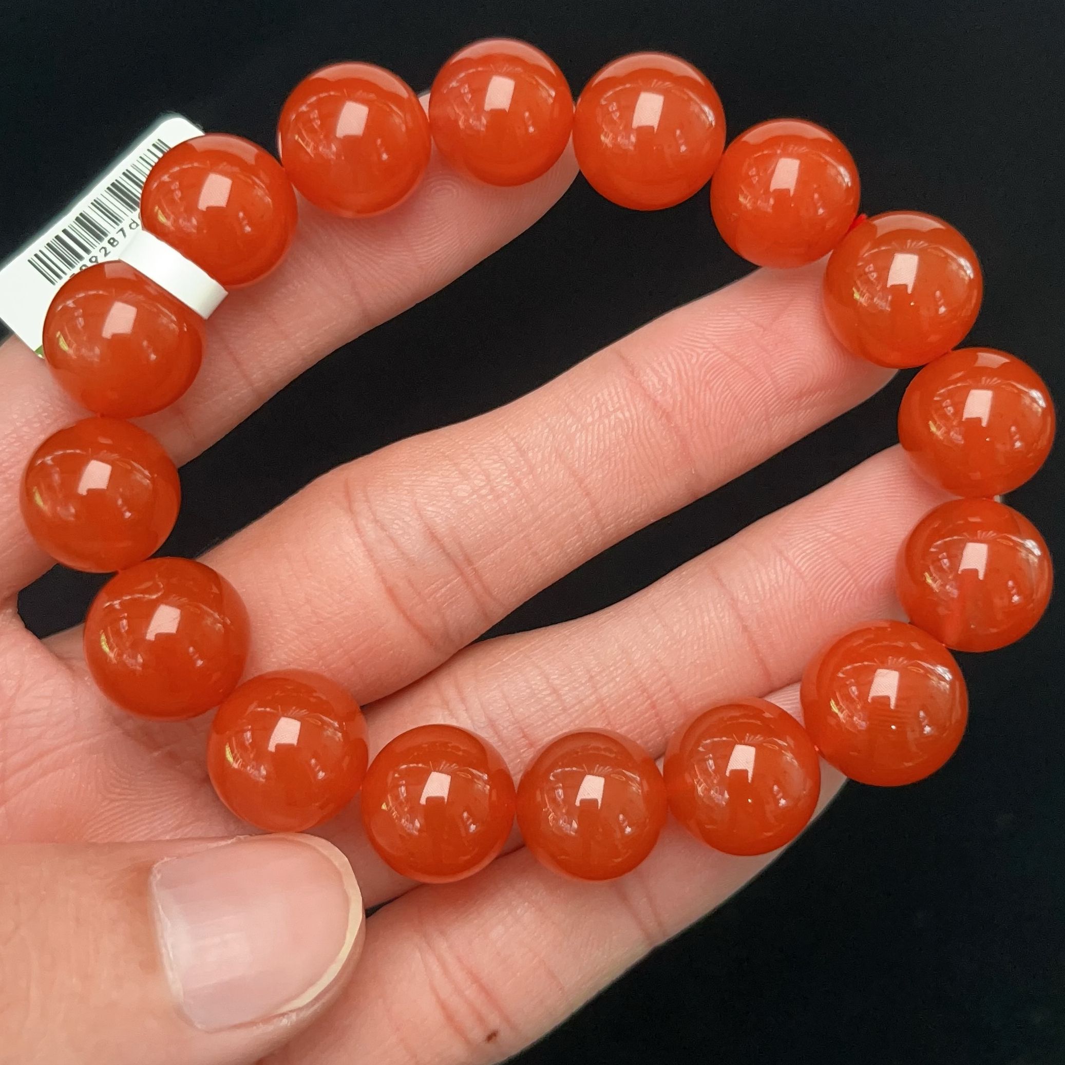 509C10-3保山料南红保山樱桃红单圈手串