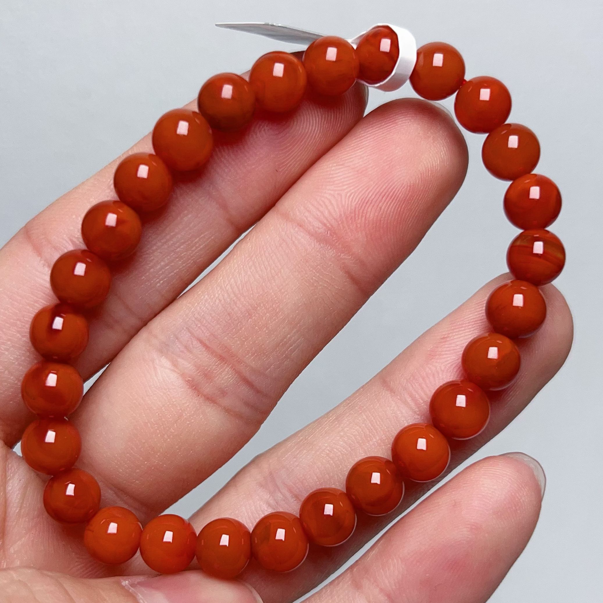 189F94凉山瓦西料南红柿子锦单圈手串多样性发其一