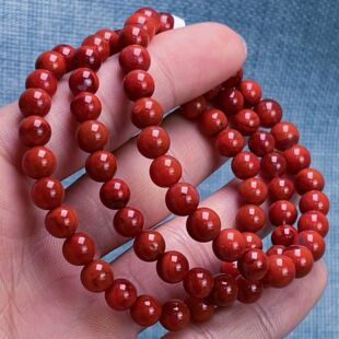 01Q204凉山瓦西料南红柿子锦火焰单圈手串多样性发其一