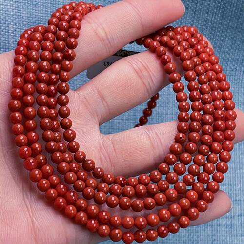 01C26凉山瓦西料南红正色柿子锦多圈手串多样性发其一