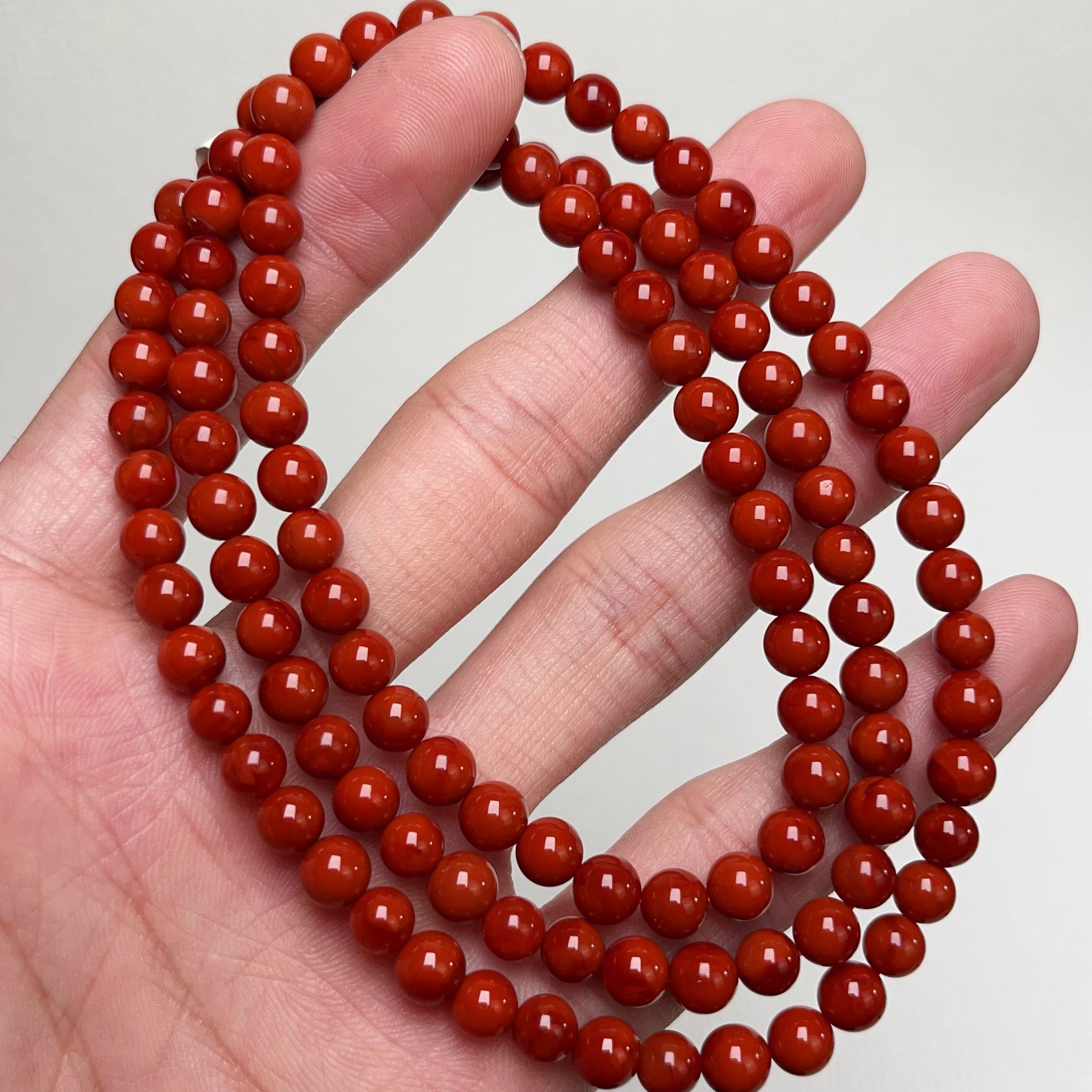 807A9凉山南红瓦西料锦红多圈手串项链