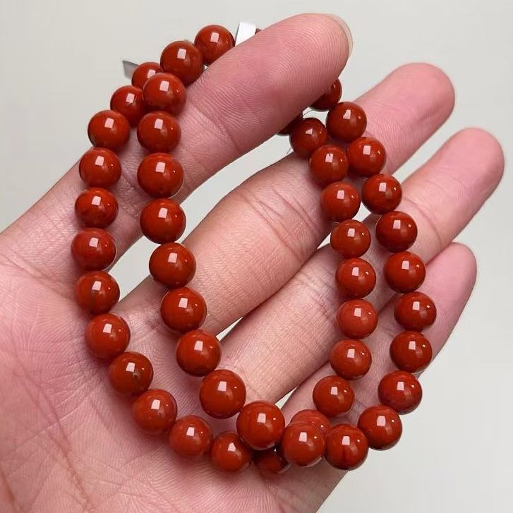 309C50凉山瓦西料南红满色肉柿子锦红单圈手串多样性发
