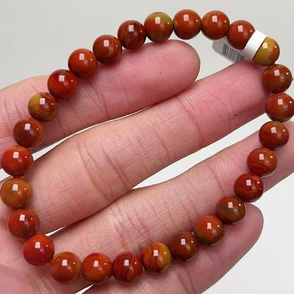 148F92凉山九口料南红黄皮包浆单圈手串