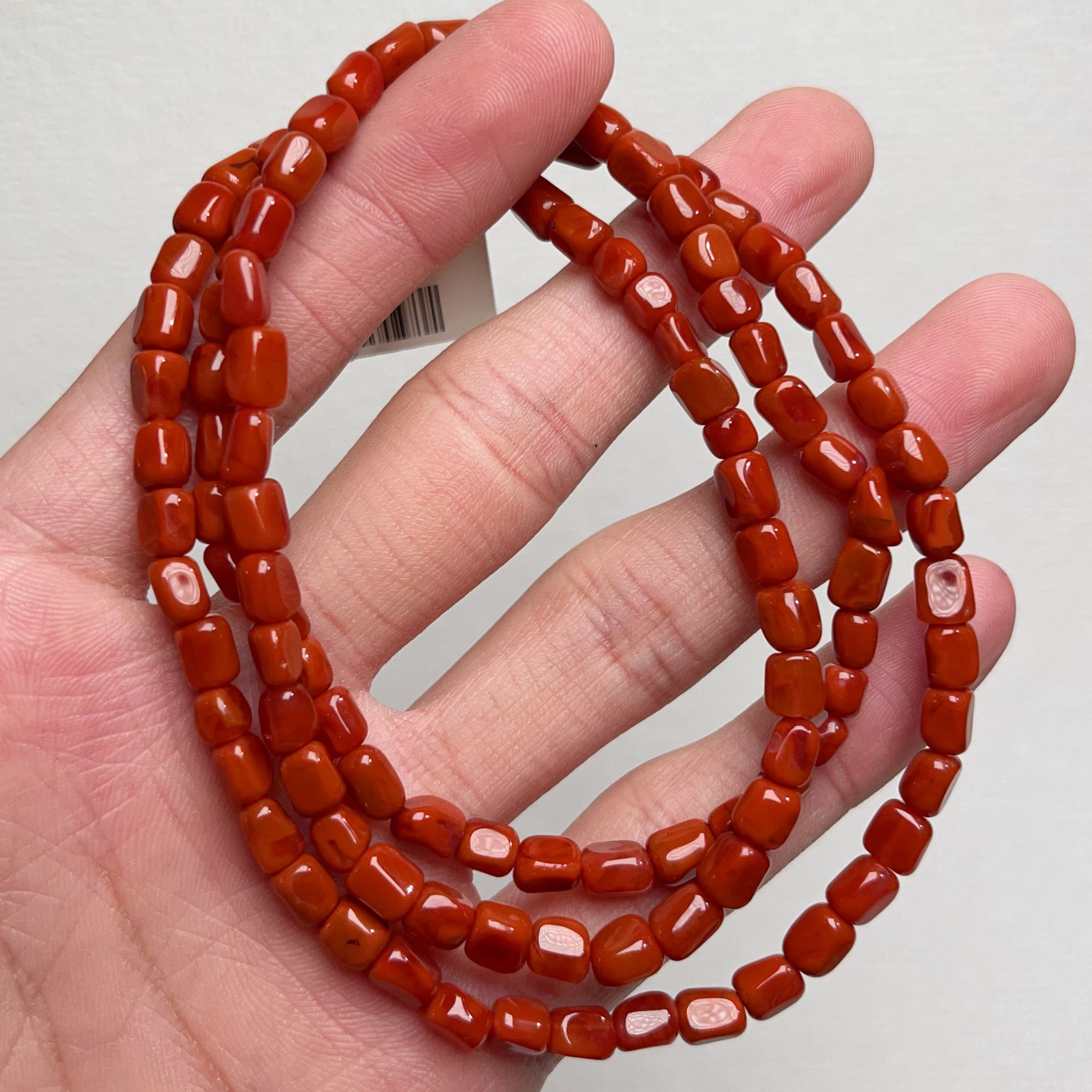 459C13凉山瓦西料南红满色肉柿子锦红随型多圈手串项链