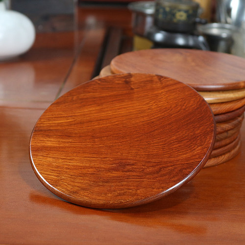 缅甸花梨木手工圆型隔热垫