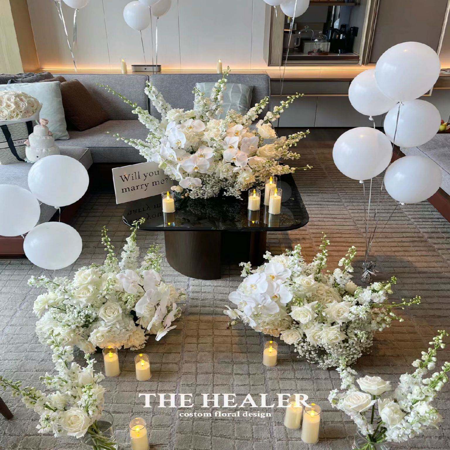 1688天津市武清区莫奈花语工艺品厂白色系婚庆仿真花材婚礼堂假花