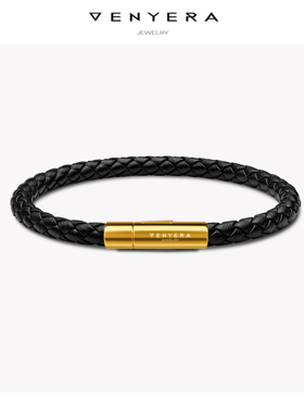 5MM头层牛皮转运珠手绳轻奢真皮穿黄金高级感复古送礼皮绳手链