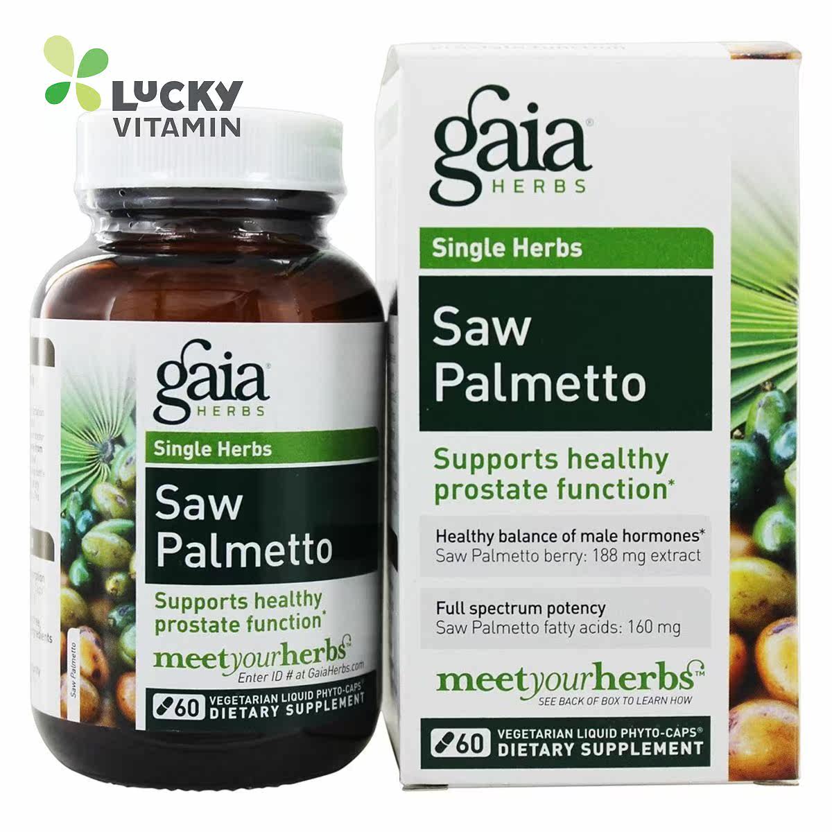 Gaia Herbs-锯棕榈液植物胶囊-60 素食胶囊