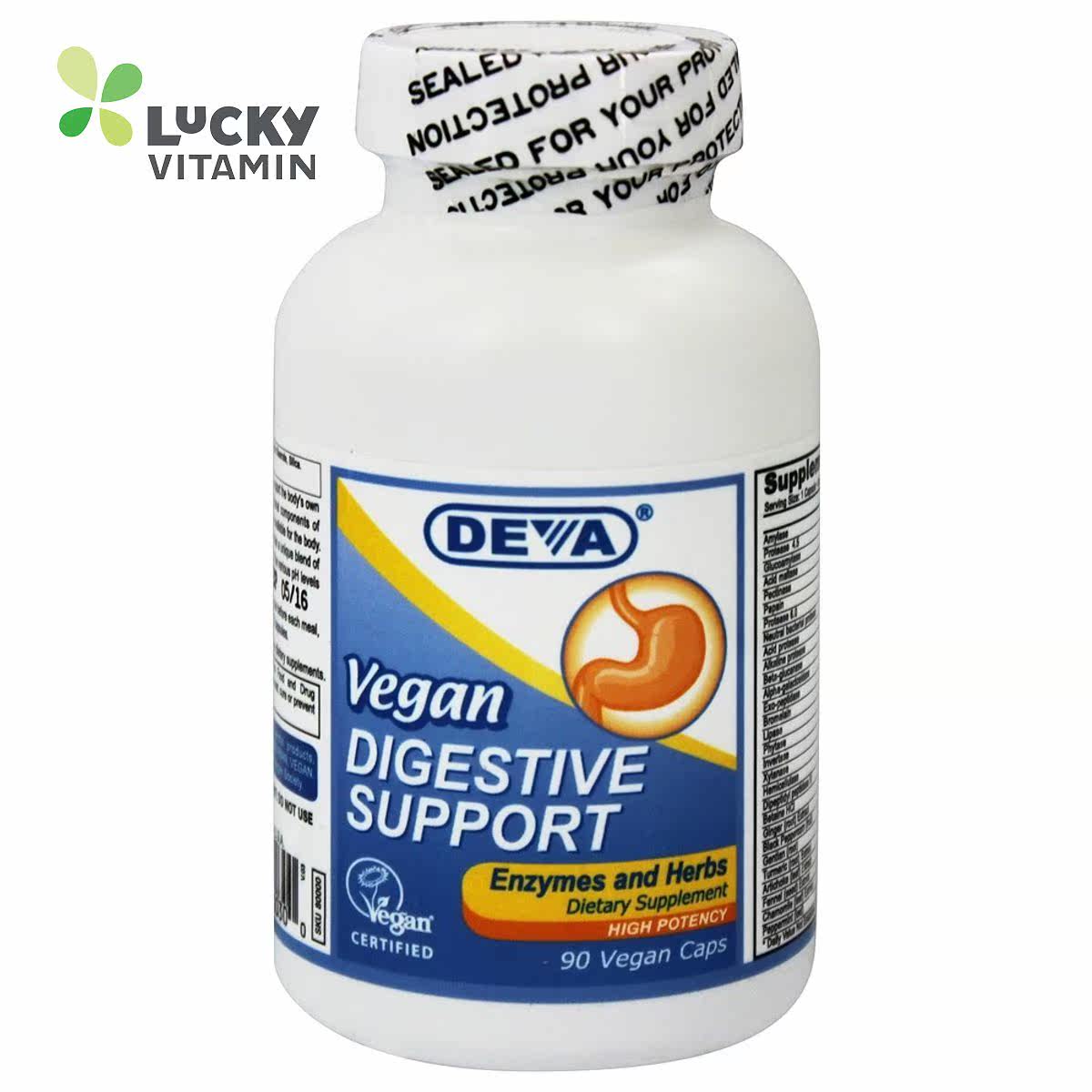Deva Nutrition - 素食主义者的消化支持酶和草药的力 - 90 素食