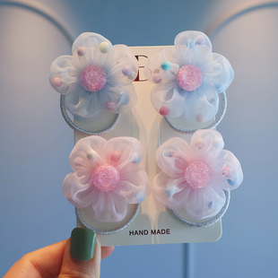 儿童可爱欧根纱太阳花朵发圈幼儿园甜美扎头发皮筋公主双马尾头饰