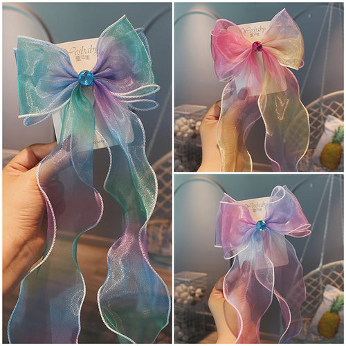 韩国儿童蝴蝶结发夹公主飘带