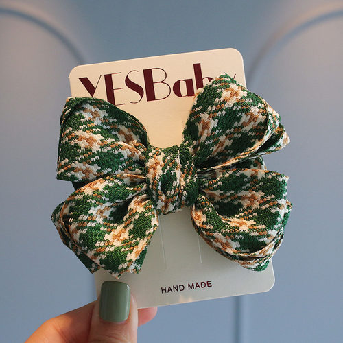 圣诞复古女孩蝴蝶结发夹